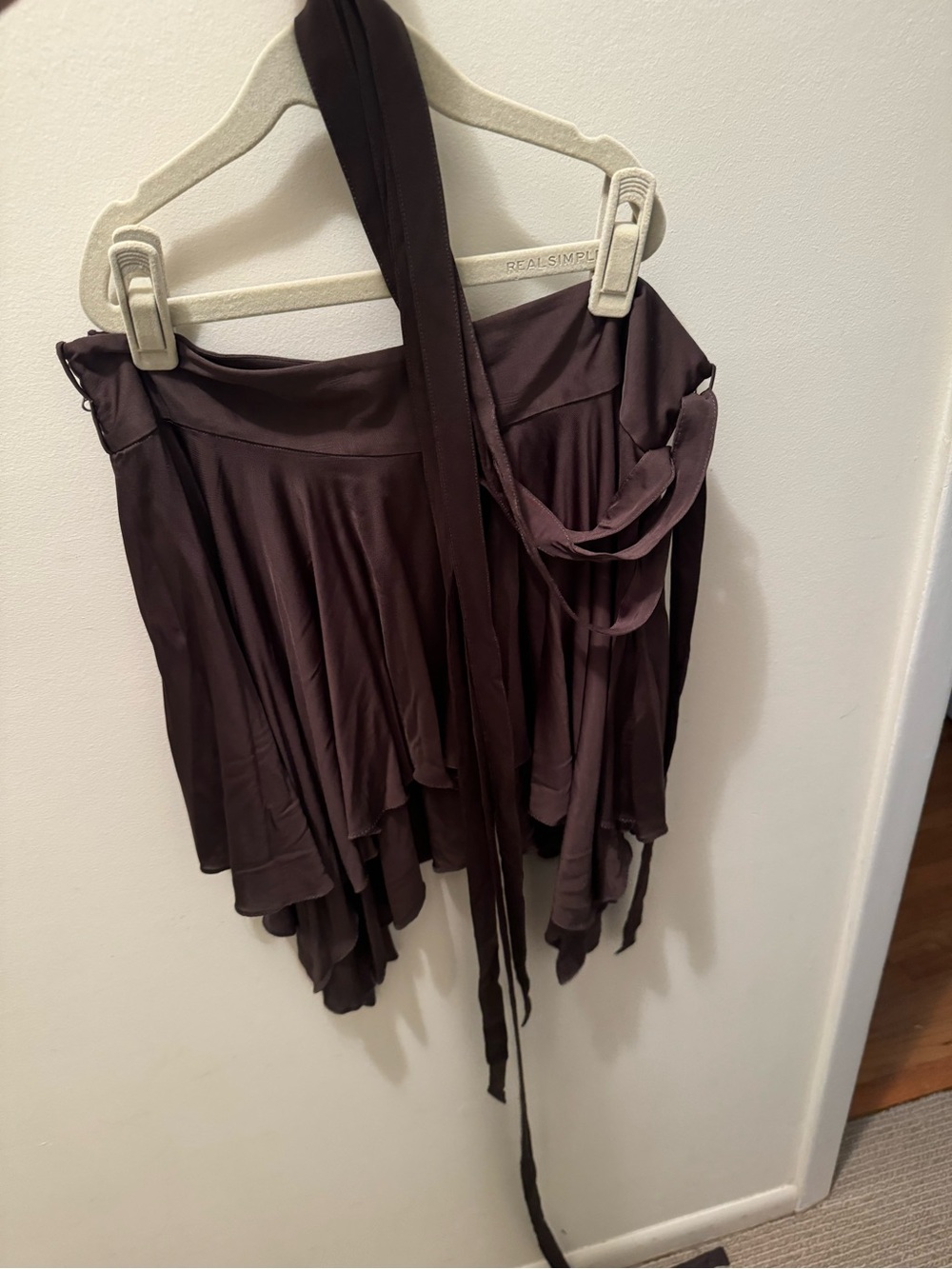 Stella McCartney Dark Brown/ olive green Asymmetrical Layered Skirt/ skort
